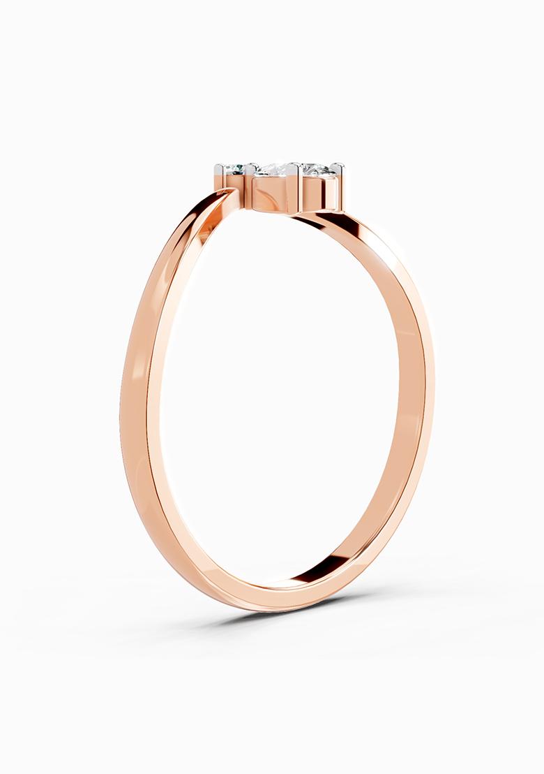 14Kt Rose Gold Lab Grown Diamond 0.23 Carat Pear Shape Diamond Ring for Women