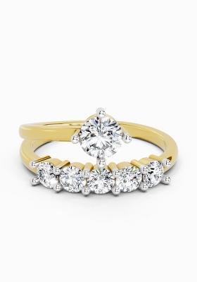 14Kt Yellow Gold Lab Grown Diamond 1.01 Carat Round Shape Diamond Engagement Ring