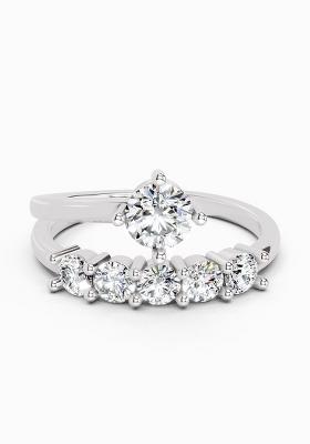 14Kt White Gold Lab Grown Diamond 1.01 Carat Round Shape Diamond Engagement Ring