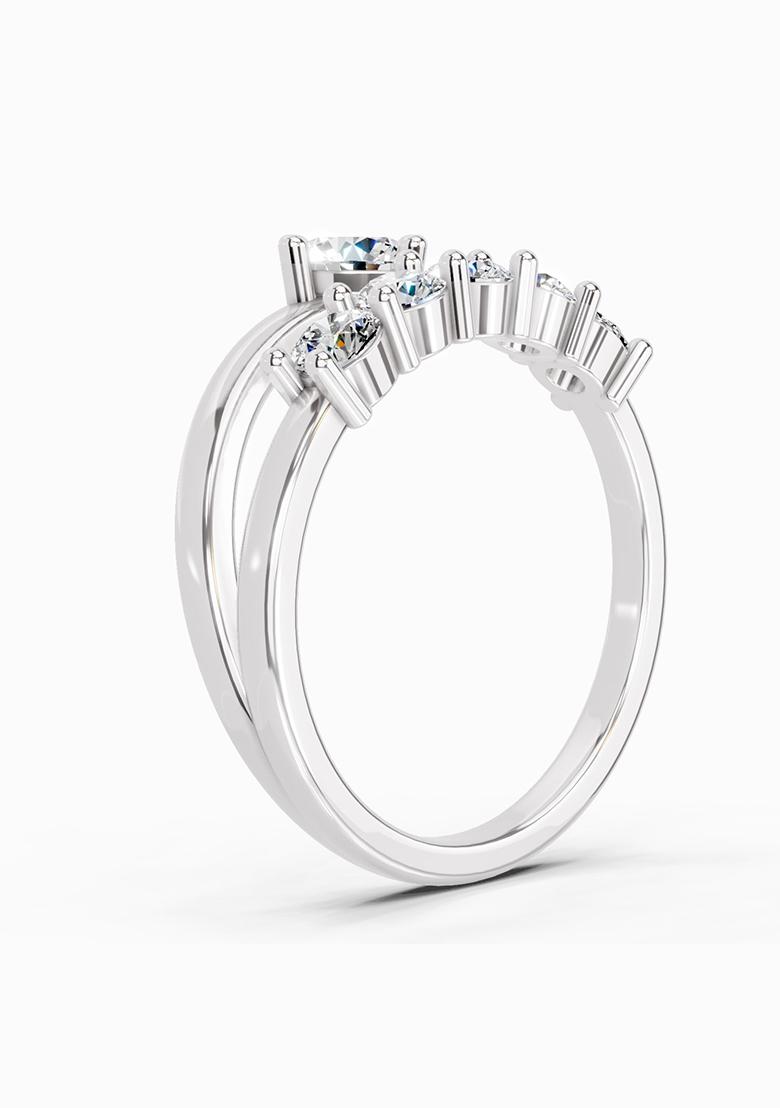 14Kt White Gold Lab Grown Diamond 1.01 Carat Round Shape Diamond Engagement Ring