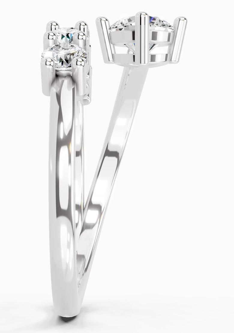 14Kt White Gold Lab Grown Diamond 1.01 Carat Round Shape Diamond Engagement Ring