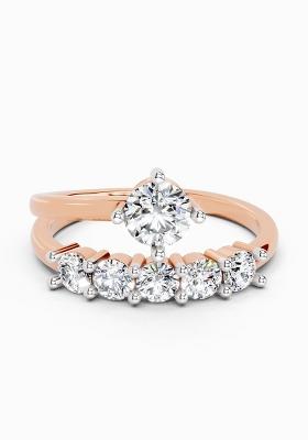 14Kt Rose Gold Lab Grown Diamond 1.01 Carat Round Shape Diamond Engagement Ring