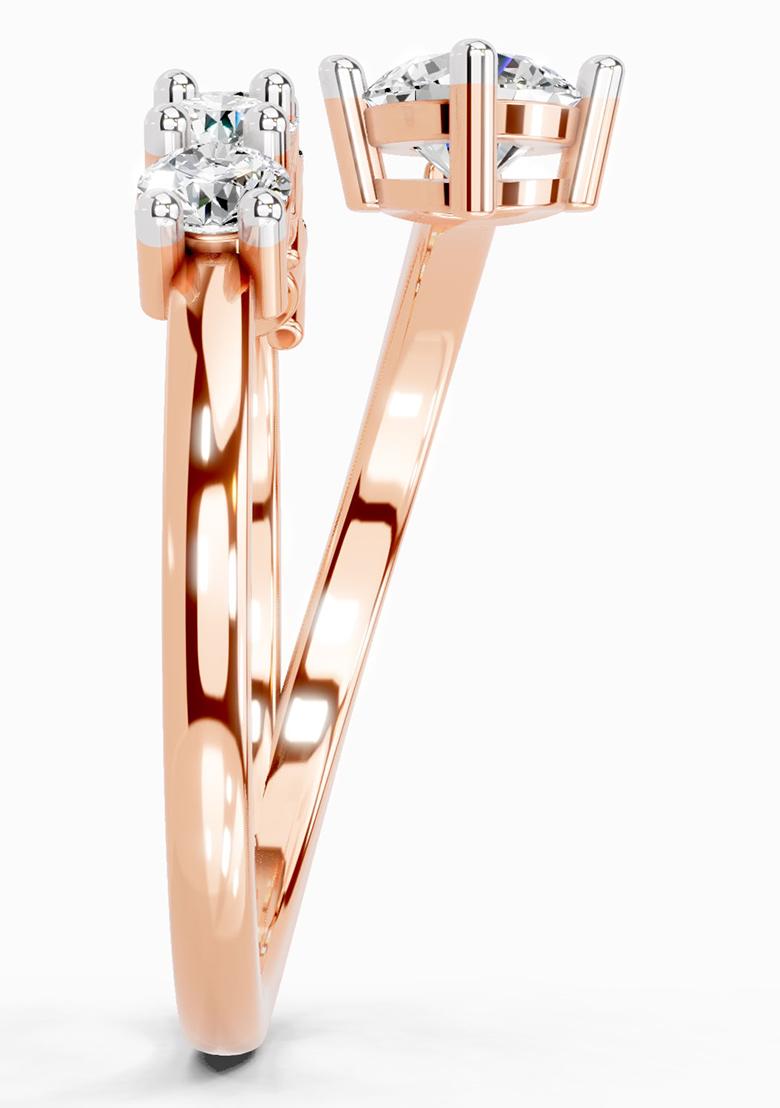 14Kt Rose Gold Lab Grown Diamond 1.01 Carat Round Shape Diamond Engagement Ring