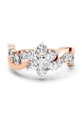 14Kt Rose Gold Lab Grown Diamond 1.41 Carat Round Shape Cluster Diamond Ring