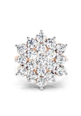 14Kt Rose Gold Lab Grown Diamond 3.18 Carat Round Shape Flower Diamond Ring