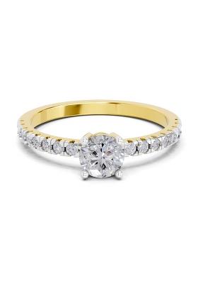 14Kt Yellow Gold Lab Grown Diamond 0.67 Carat Round Shape Solitaire Diamond Ring for Women