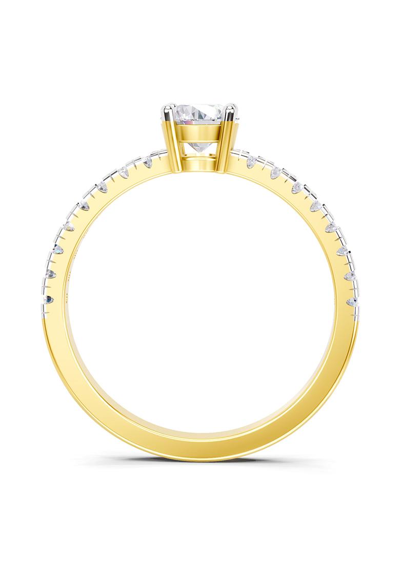 14Kt Yellow Gold Lab Grown Diamond 0.67 Carat Round Shape Solitaire Diamond Ring for Women