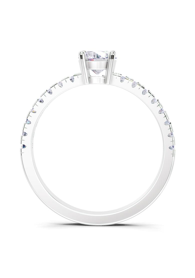 14Kt White Gold Lab Grown Diamond 0.67 Carat Round Shape Solitaire Diamond Ring for Women