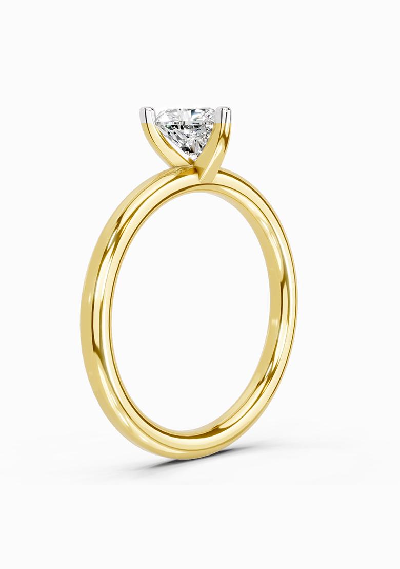 14Kt Yellow Gold Lab Grown Diamond 0.23 Carat Heart Solitaire Ring for Women