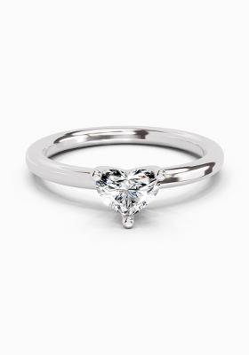 14Kt White Gold Lab Grown Diamond 0.23 Carat Heart Solitaire Ring for Women