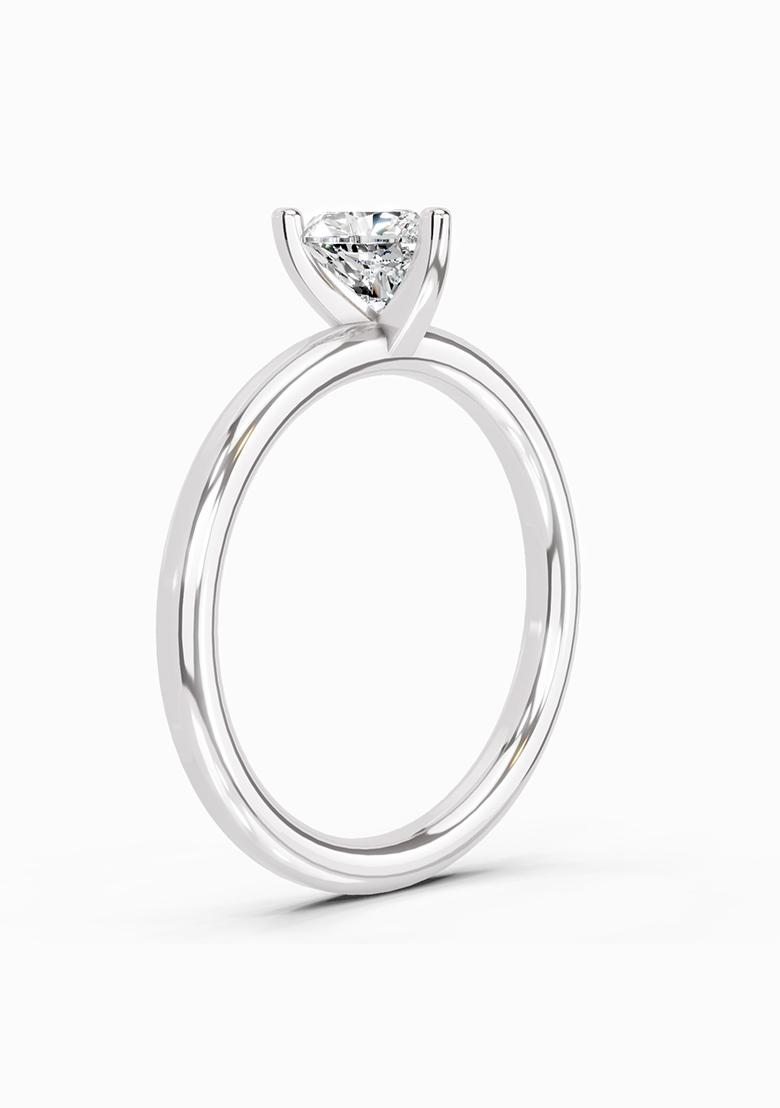 14Kt White Gold Lab Grown Diamond 0.23 Carat Heart Solitaire Ring for Women
