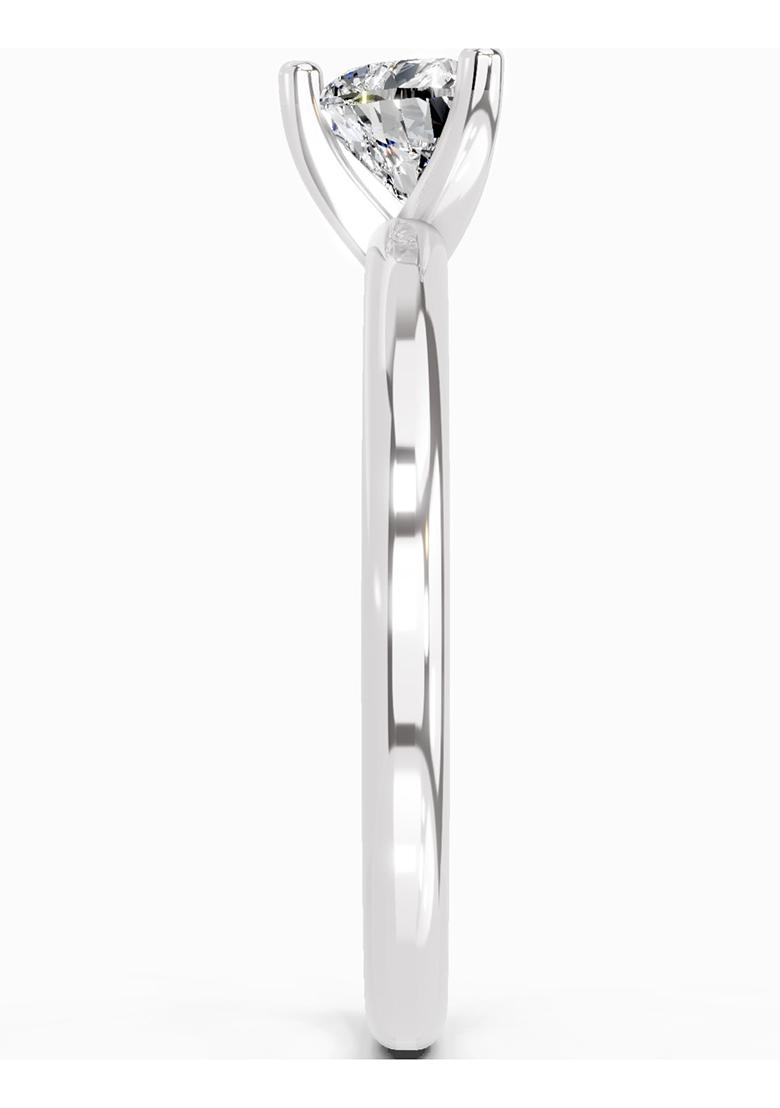 14Kt White Gold Lab Grown Diamond 0.23 Carat Heart Solitaire Ring for Women