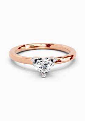 14Kt Rose Gold Lab Grown Diamond 0.23 Carat Heart Solitaire Ring for Women