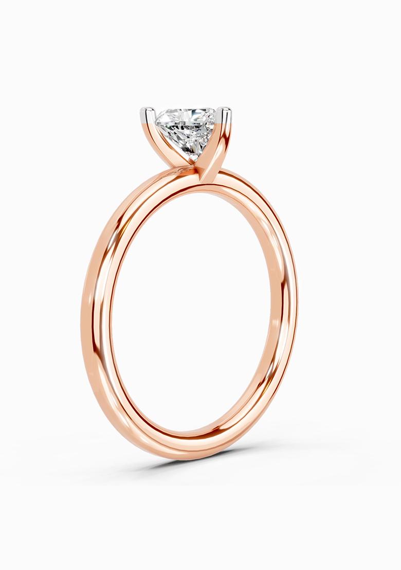 14Kt Rose Gold Lab Grown Diamond 0.23 Carat Heart Solitaire Ring for Women