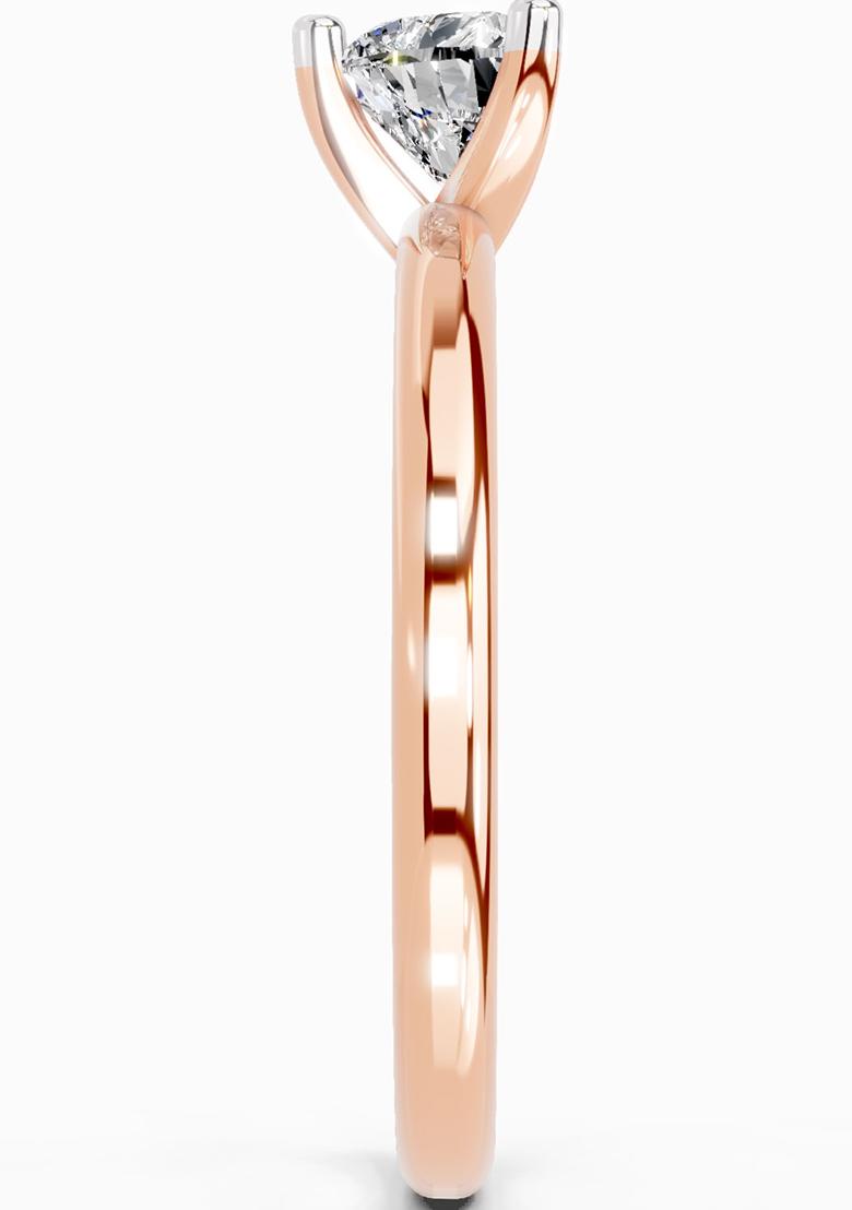 14Kt Rose Gold Lab Grown Diamond 0.23 Carat Heart Solitaire Ring for Women
