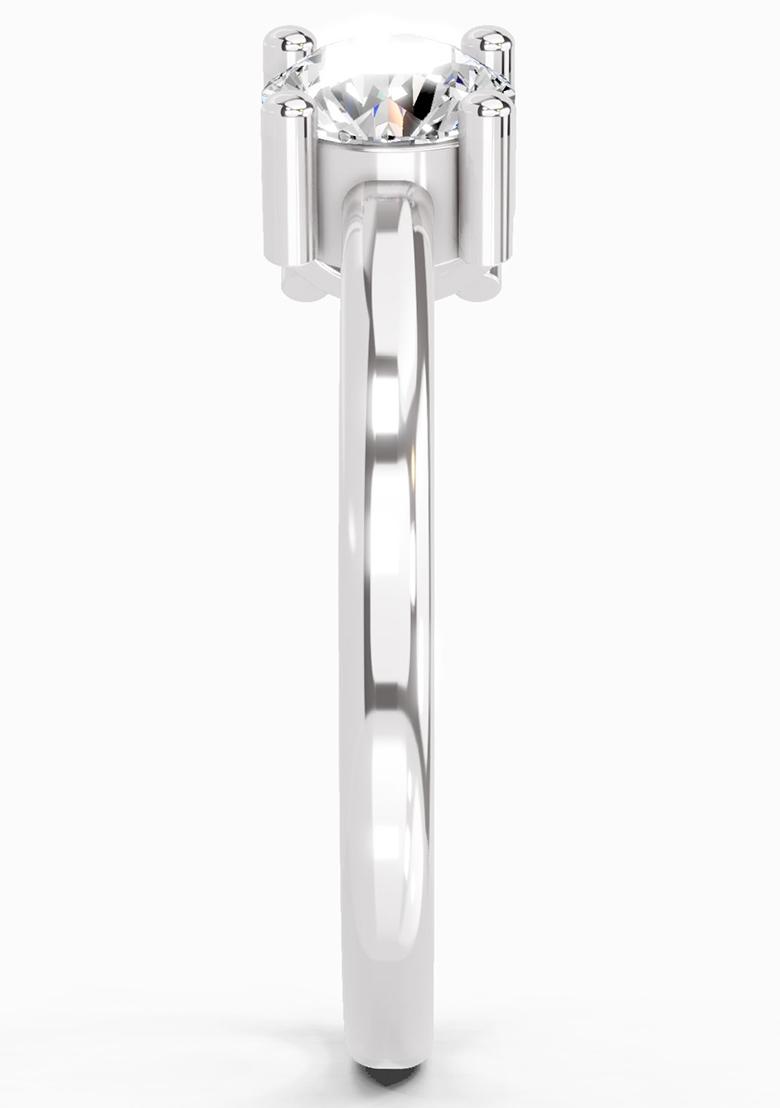 14Kt White Gold Lab Grown Diamond 0.76 Ct Round Open Two Stone Ring for Women