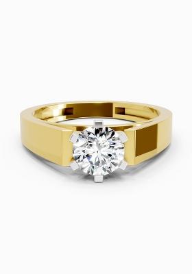 14Kt Yellow Gold Lab Grown Diamond 1.25 Carat Round Ring