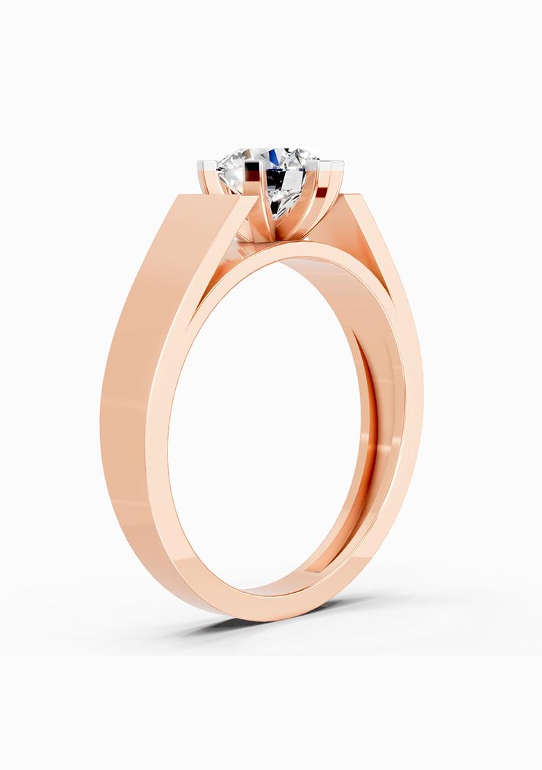 14Kt Rose Gold Lab Grown Diamond 1.25 Carat Round Ring