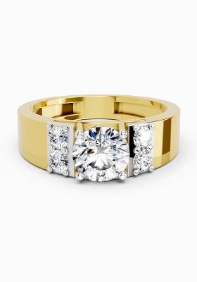 14Kt Yellow Gold Lab Grown Diamond 1.42 Carat Round Shape Dimaond Ring