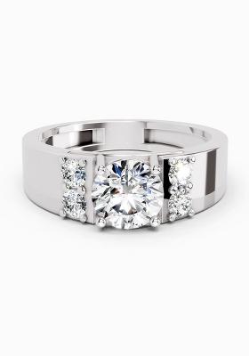 14Kt White Gold Lab Grown Diamond 1.42 Carat Round Shape Dimaond Ring