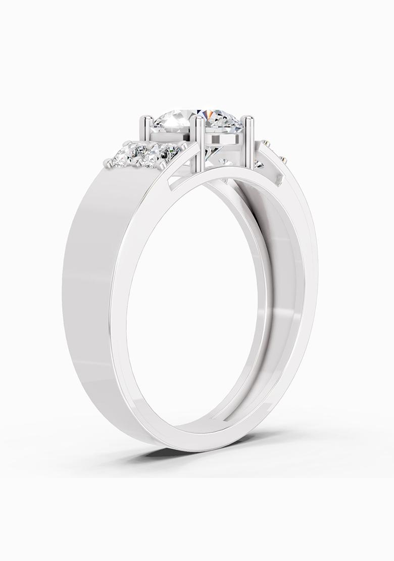 14Kt White Gold Lab Grown Diamond 1.42 Carat Round Shape Dimaond Ring