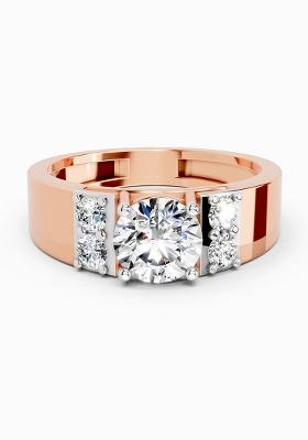 14Kt Rose Gold Lab Grown Diamond 1.42 Carat Round Shape Dimaond Ring