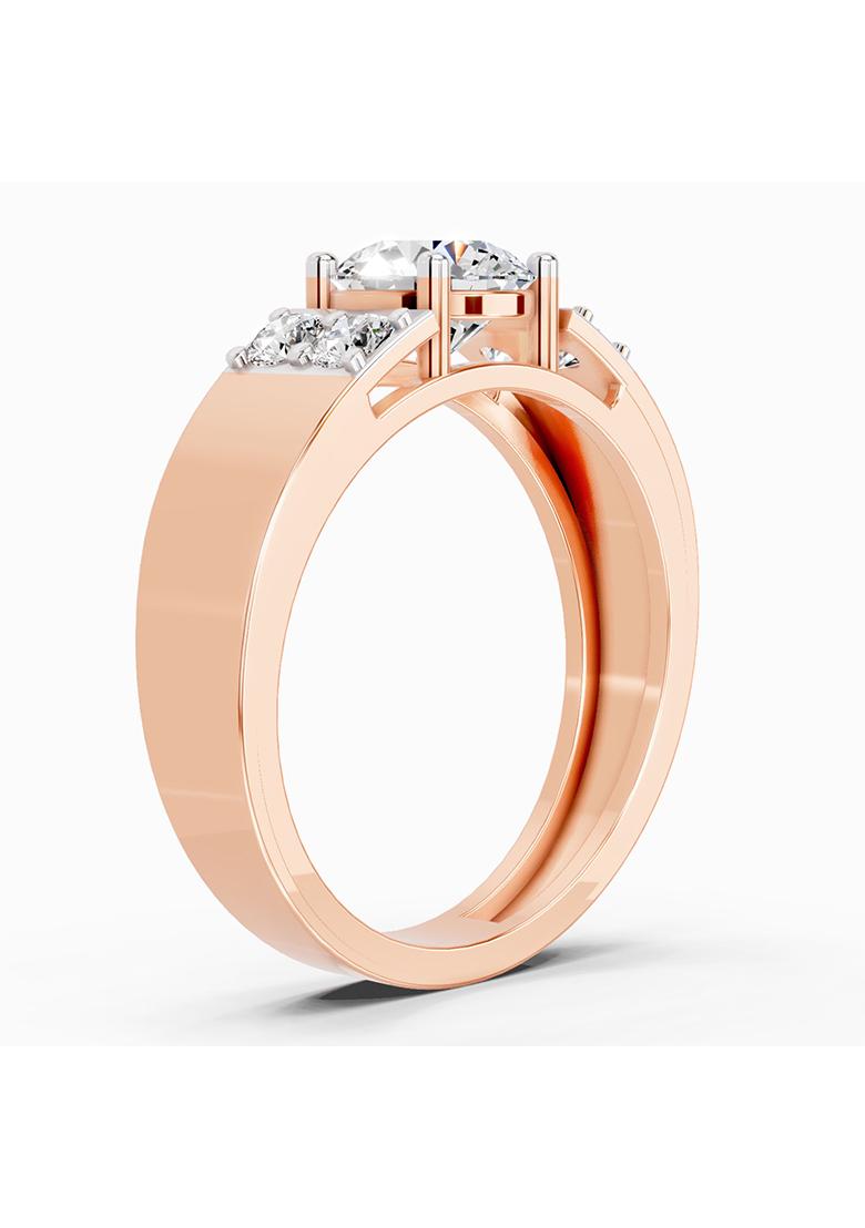 14Kt Rose Gold Lab Grown Diamond 1.42 Carat Round Shape Dimaond Ring