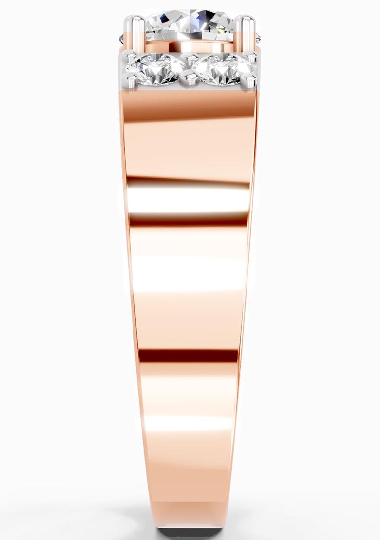 14Kt Rose Gold Lab Grown Diamond 1.42 Carat Round Shape Dimaond Ring