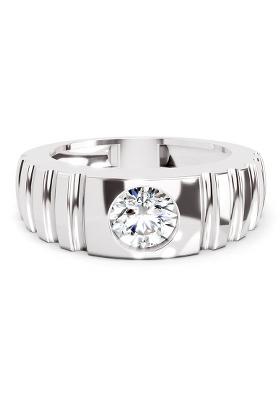 14Kt White Gold Lab Grown Diamond 1 Carat Round Solitaire Diamond Ring