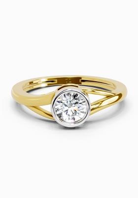 14Kt Yellow Gold Lab Grown Diamond 0.7 Carat Round Solitaire Ring for Women