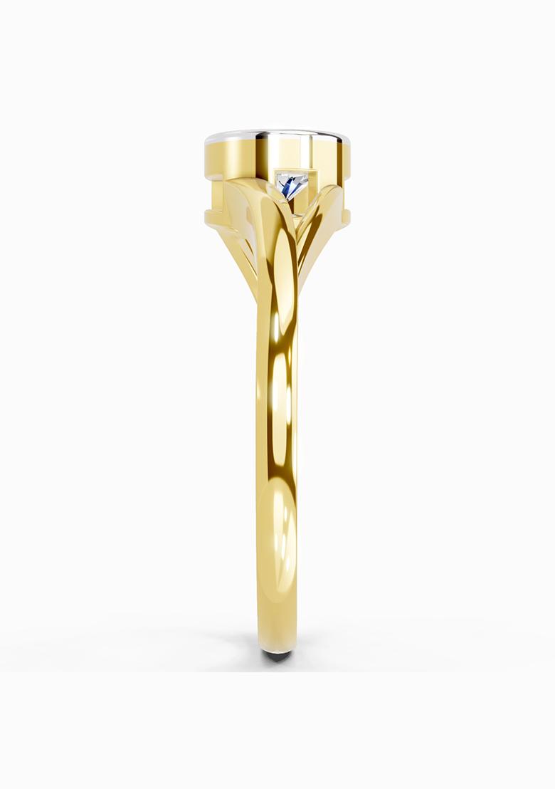 14Kt Yellow Gold Lab Grown Diamond 0.7 Carat Round Solitaire Ring for Women