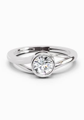 14Kt White Gold Lab Grown Diamond 0.7 Carat Round Solitaire Ring for Women