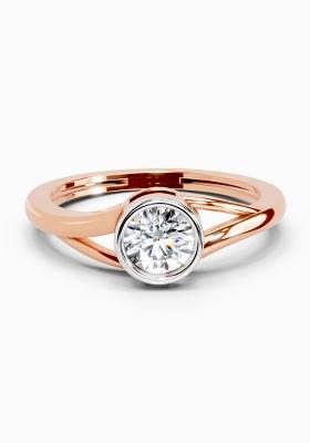 14Kt Rose Gold Lab Grown Diamond 0.7 Carat Round Solitaire Ring for Women