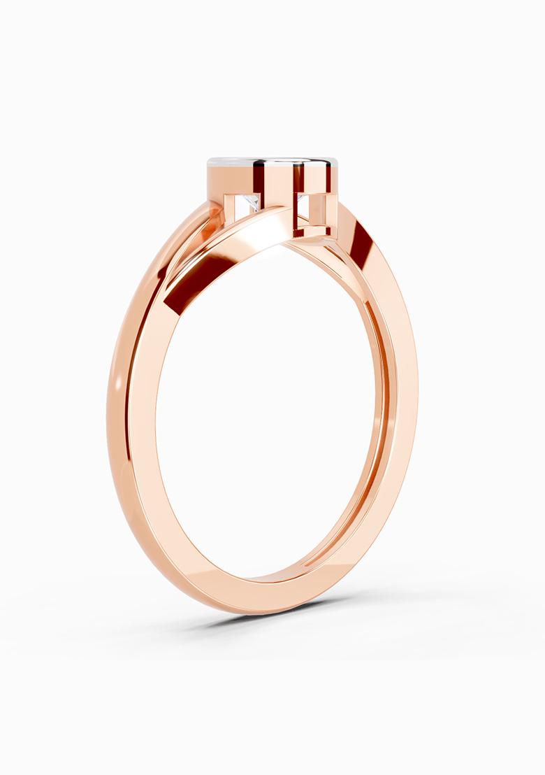 14Kt Rose Gold Lab Grown Diamond 0.7 Carat Round Solitaire Ring for Women
