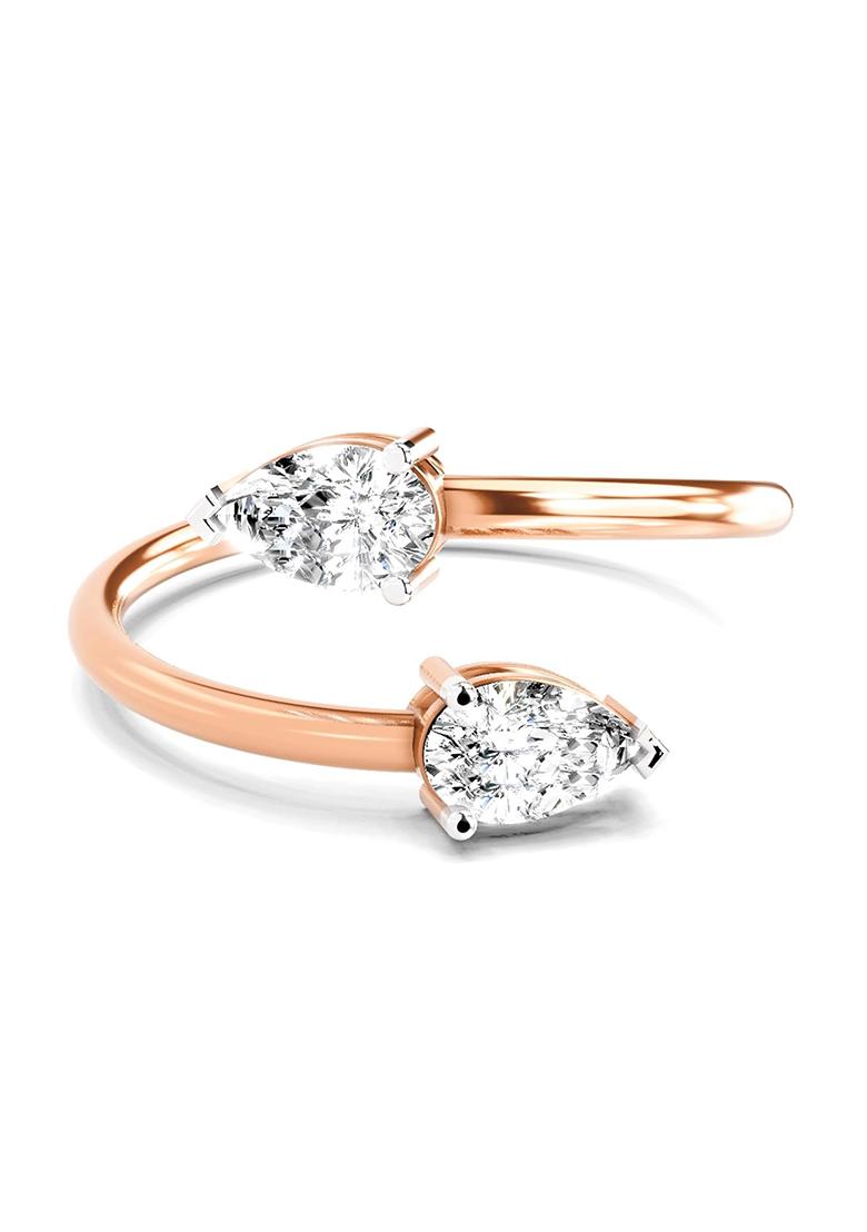 14Kt Rose Gold Solitaire Lab Grown Diamond Ring For Women