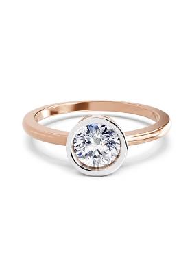 14Kt Rose Gold Bezel Solitaire Lab Grown Diamond Ring For Women