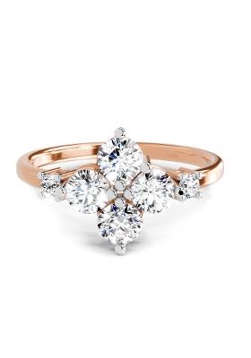 14Kt Rose Gold Cluster Lab Grown Diamond Ring For Women