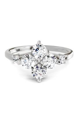 14Kt White Gold Cluster Lab Grown Diamond Ring For Women