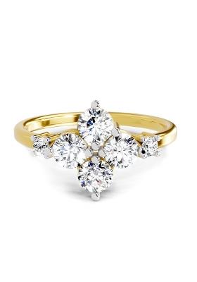 14Kt Yellow Gold Cluster Lab Grown Diamond Ring For Women