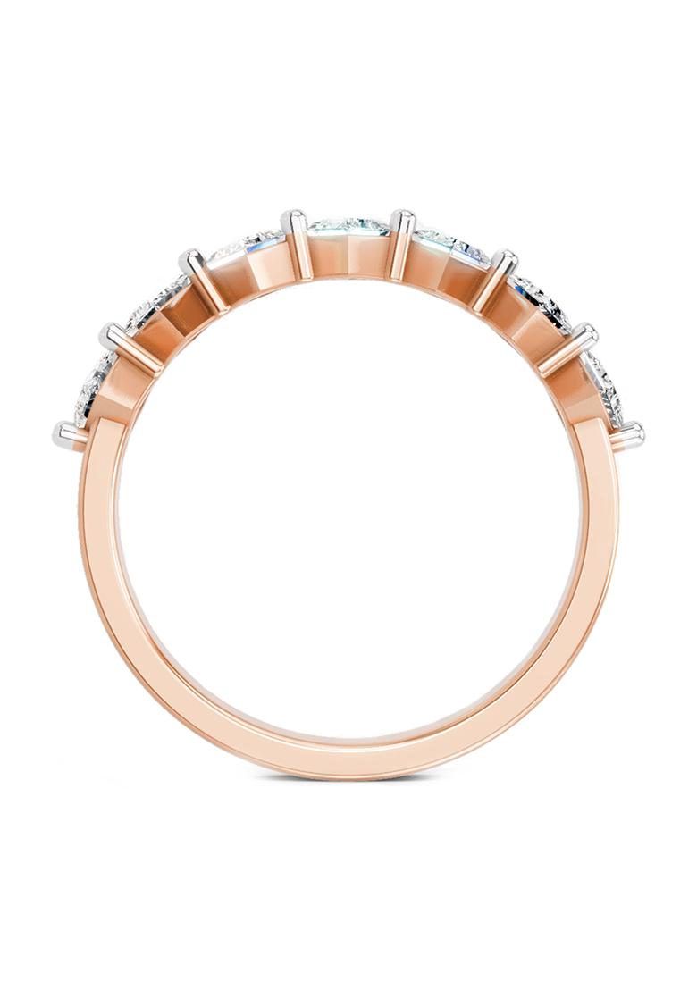 14Kt Rose Gold 7 Stone Lab Grown Diamond Band Ring For Women