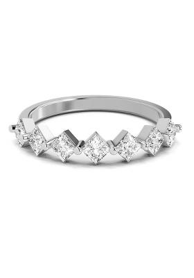 14Kt White Gold 7 Stone Lab Grown Diamond Band Ring For Women