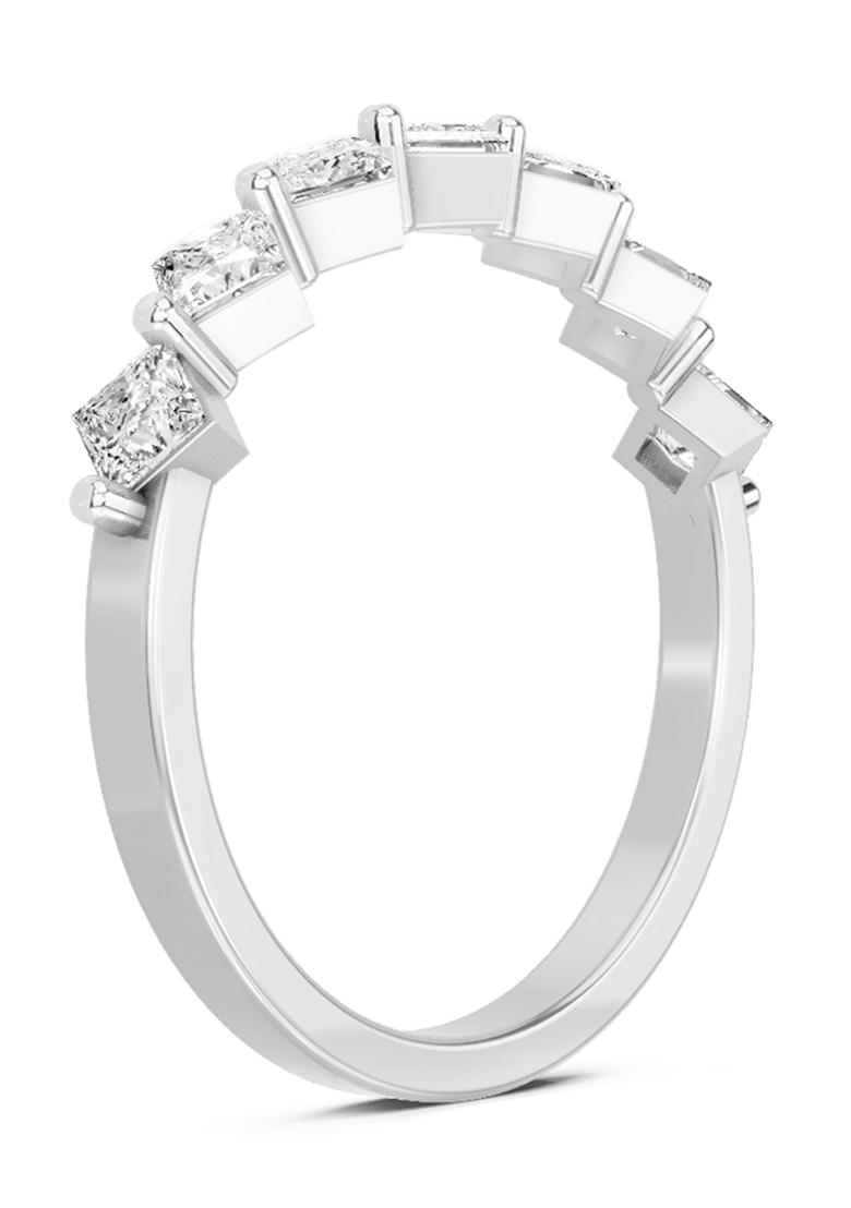 14Kt White Gold 7 Stone Lab Grown Diamond Band Ring For Women