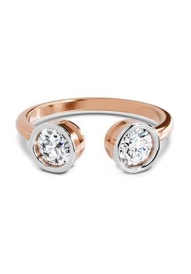 14Kt Rose Gold 2 Stone Open Lab Grown Diamond Ring For Women