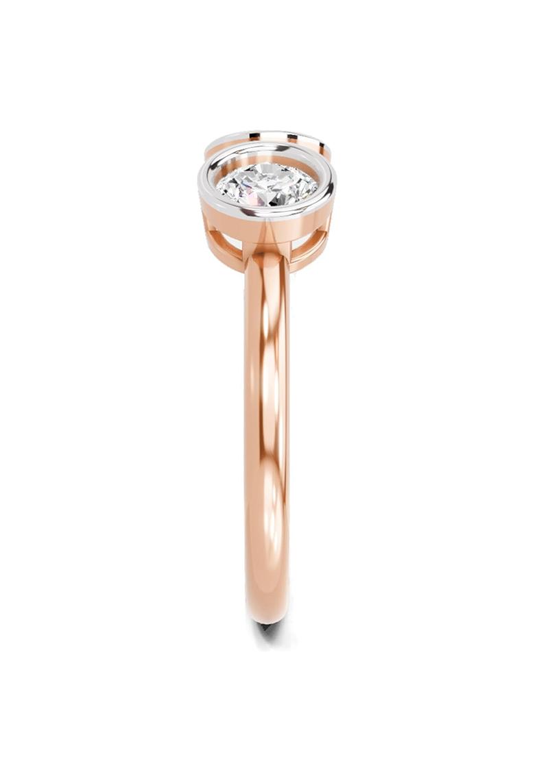 14Kt Rose Gold 2 Stone Open Lab Grown Diamond Ring For Women