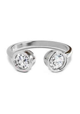 14Kt White Gold 2 Stone Open Lab Grown Diamond Ring For Women