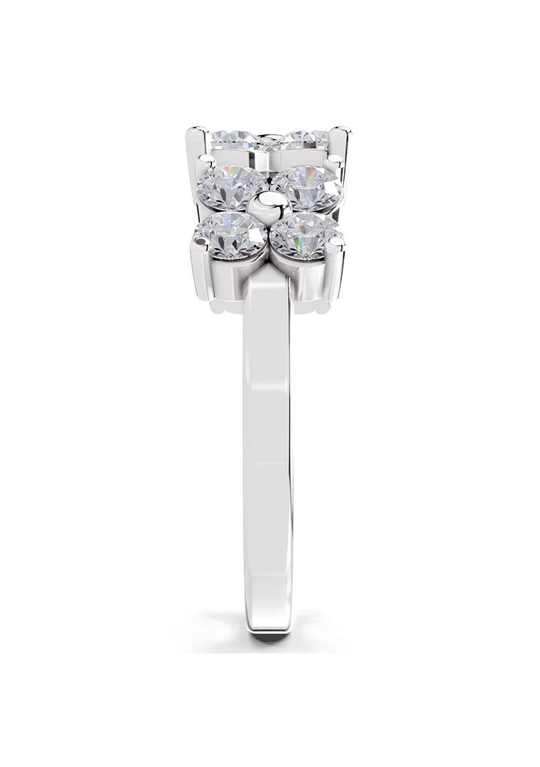 14Kt White Gold Lab Grown Diamond 1.19 Carat IGI Certified Round Shape Floral Diamond Ring for Women