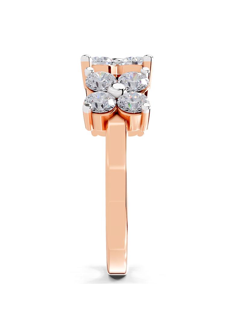 14Kt Rose Gold Lab Grown Diamond 1.19 Carat IGI Certified Round Shape Floral Diamond Ring for Women