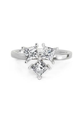 14Kt White Gold Lab Grown Diamond 1.05 Carat IGI Certified Princess Shape 3 Stone Diamond Ring for Women