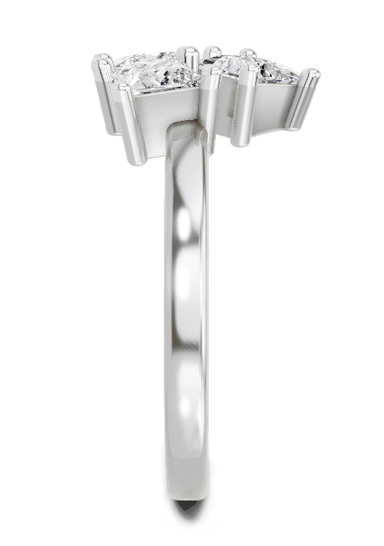 14Kt White Gold Lab Grown Diamond 1.05 Carat IGI Certified Princess Shape 3 Stone Diamond Ring for Women