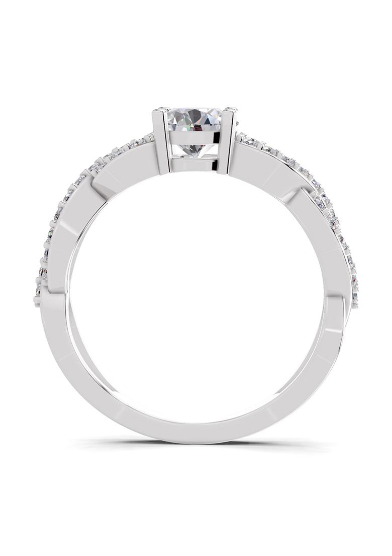 14Kt White Gold Lab Grown Diamond 1 Carat IGI Certified Round Shape infinity Diamond Engagement Ring